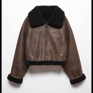 Mango Shearling effect lined short jacket